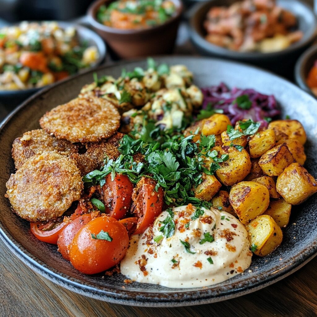 plat vegetarien falafels hummus