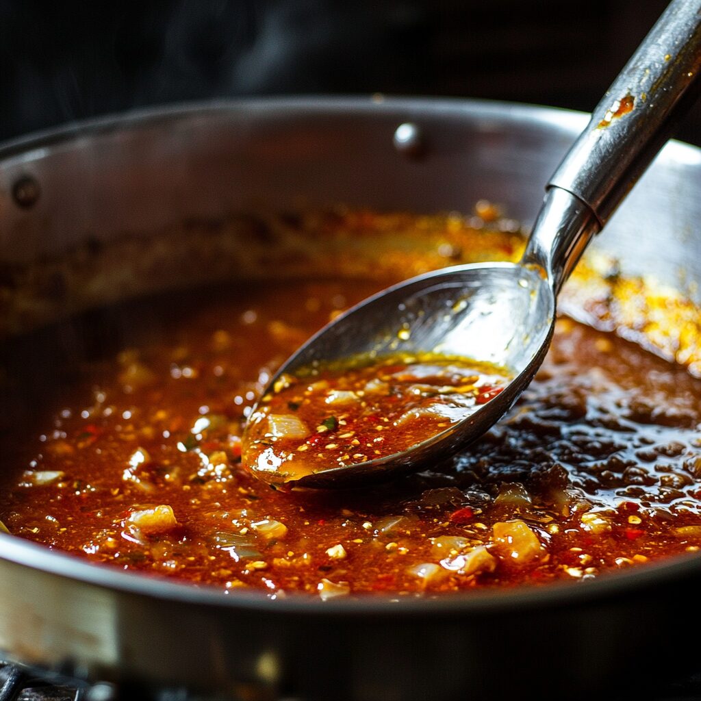 sauce qui mijote cuisine
