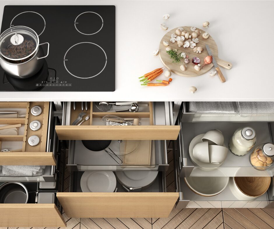 tiroirs cuisine equipee